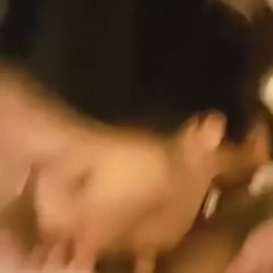 Chinese girl sucks the noodle and gets soup💦