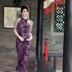beautiful chinese girls【弦子-Purple cheongsam】
