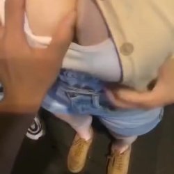 Man grab Chinese girl who has big boob