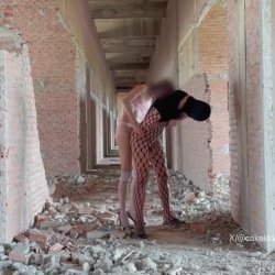 Thai trans fucks a guy in a derelict building