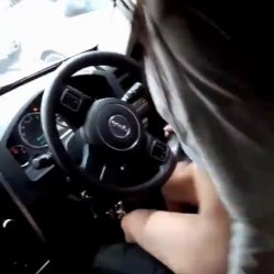 Chinese teen learning to drive on stepbro stick